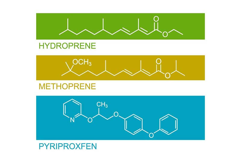 IGR Active Ingredient Structure: pyriproxyfen, hydroprene, and methoprene